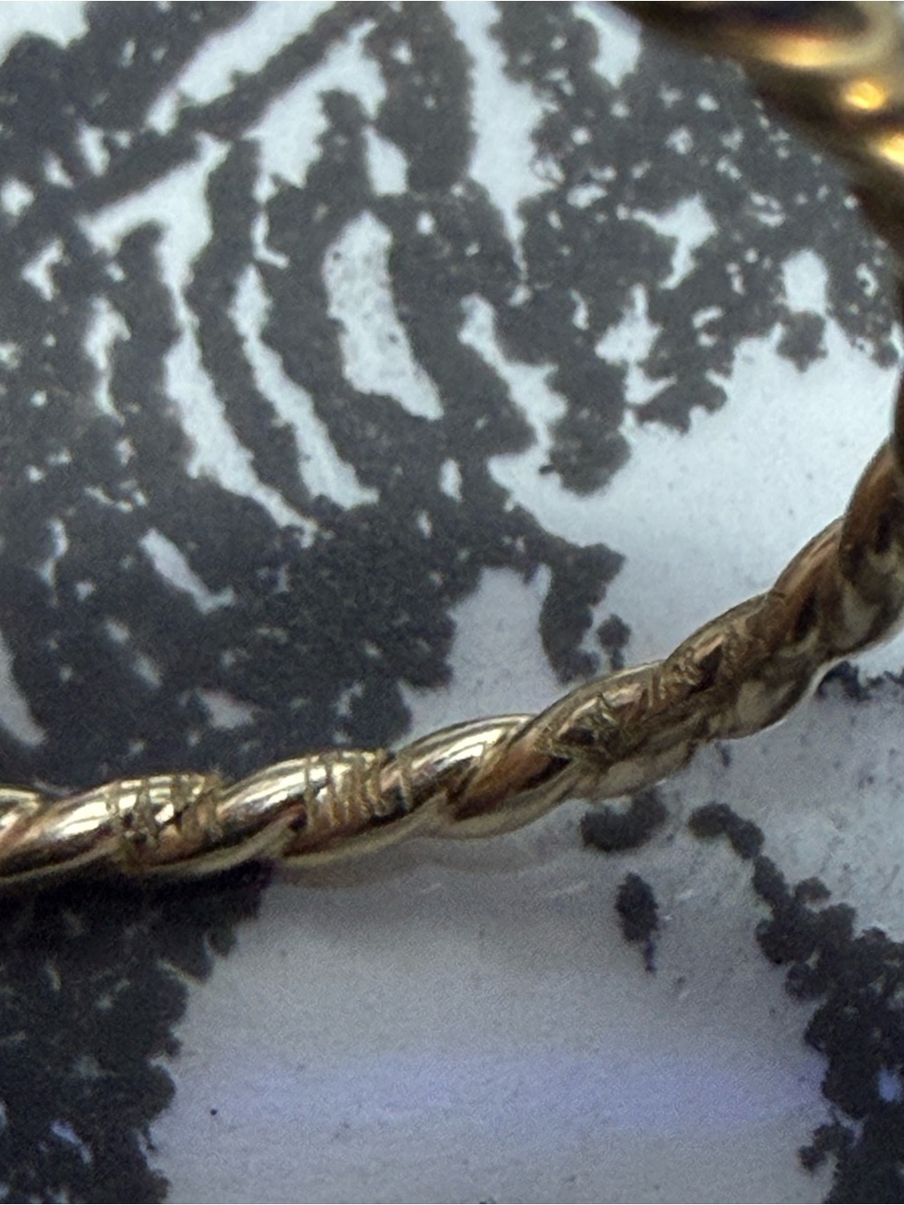 14kt Gold Yellow Minimalist Twisted Rope Ring in Warm Gold Size 8 Stacking Band - Picture 6 of 7